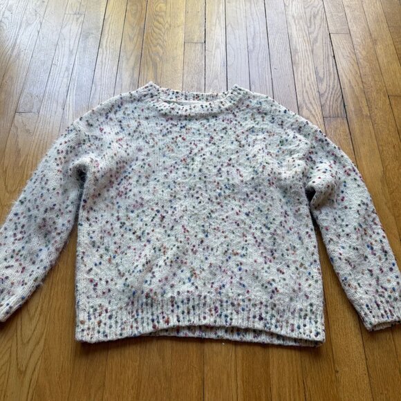 Solitaire Size M Multicolor Chunky Knit Long Sleeve Crewneck Confetti Sweater - Picture 2 of 16